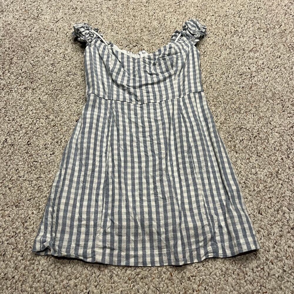 Abercrombie & Fitch Gingham Plaid Mini Dress S Petite Smoked Feminine Coquette